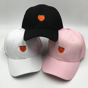 Peach Emblem - Baseball Cap - White