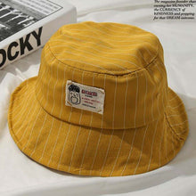 Load image into Gallery viewer, Casual Pinstripe Bucket Hat - Red-Tan