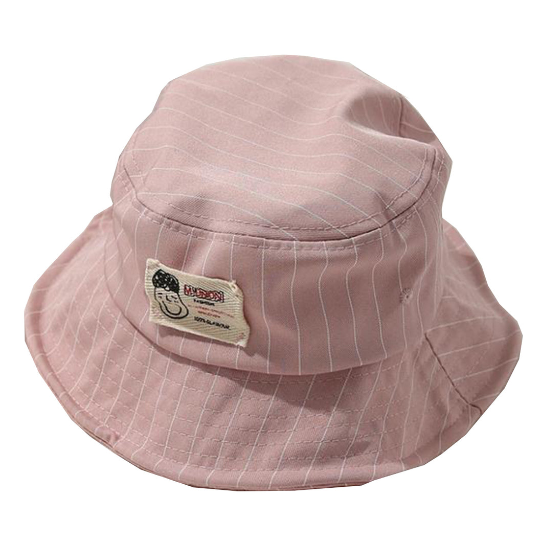 Casual Pinstripe Bucket Hat - Pink
