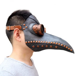 Medieval Steampunk Plague Doctor Mask with Birdlike Beak!  Death's Door - Coal Black