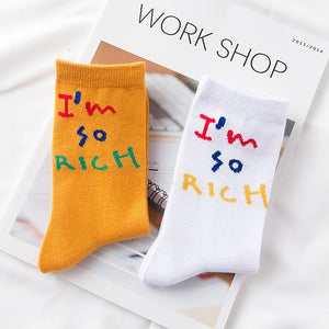 I'm So Rich Sock Design - White