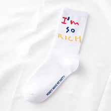 Load image into Gallery viewer, I&#39;m So Rich Sock Design - White