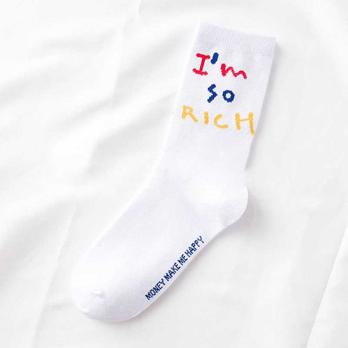 I'm So Rich Sock Design - White
