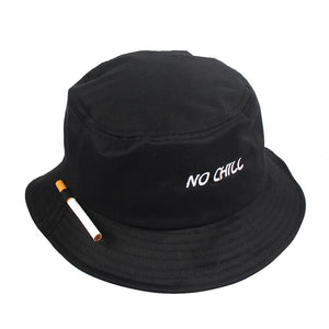The 'No Chill' Smoker's ♨️ Bucket Hat ft. Convenient Cigarette Holder on Side of Hat - Black