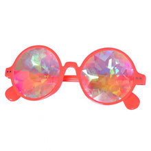 Load image into Gallery viewer, Neon Orange Round Frame Kaleidoscope Glasses 🔮 (X Range)