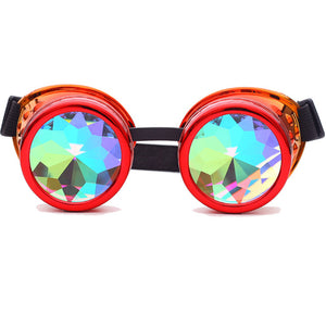 Gold Goggles with Rainbow Kaleidoscope Lenses 🔮 (X Range)