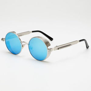 Steaming - Men's Steampunk Party Sunglasses - Silver Frames + Silver Lenses