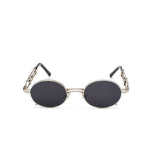 Load image into Gallery viewer, Smokey - Men&#39;s Vintage Sunglasses - Silver Frame, Black Lenses