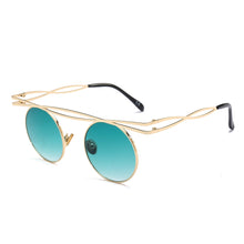 Load image into Gallery viewer, Poison Ivy - Women&#39;s Sunglasses - Gold Frame + Green Lenses