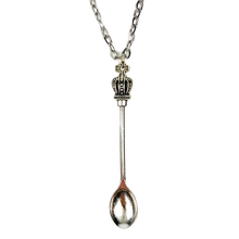 Load image into Gallery viewer, Silver Tea Spoon Pendant Chain / Necklace 30&quot;