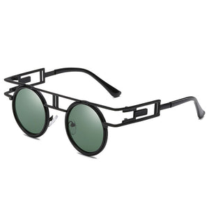 Dapper Don - Vintage Round Men's Sunglasses - Silver Frames + Black Lenses