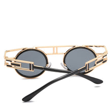 Load image into Gallery viewer, Gold &amp; Black Vintage Round Sunglasses from behind Classic Men&#39;s double barrel frame Metal Sun Glasses Fashion-Shades Brand Design Gafas Retro Oculos