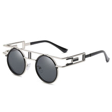 Load image into Gallery viewer, Silver &amp; Black Vintage Round Sunglasses from behind Classic Men&#39;s double barrel frame Metal Sun Glasses Fashion-Shades Brand Design Gafas Retro Oculos