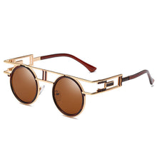 Load image into Gallery viewer, Dapper Don - Vintage Round Men&#39;s Sunglasses - Gold Frames + Tan Lenses
