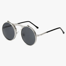 Load image into Gallery viewer, Flip The Script - Sunglasses With Flip Frames - Silver Frames + Silver Lenses