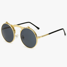 Load image into Gallery viewer, Flip The Script - Sunglasses With Flip Frames - Gold Frames + Black Lenses