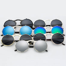 Load image into Gallery viewer, Flip The Script - Sunglasses With Flip Frames - Gold Frames + Red Lenses