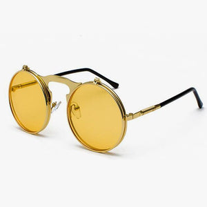 Flip The Script - Sunglasses With Flip Frames - Gold Frames + Black Lenses