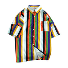 Load image into Gallery viewer, Men&#39;s Green Multicolour Striped Beach Top