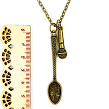 Load image into Gallery viewer, Money Spoon with Microphone 🎤💫  Pendant Chain Necklace - Antique Bronze