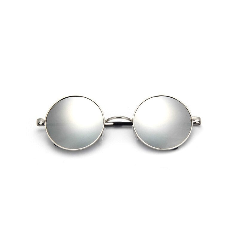 Large Round John Lennon Shades with Reflective Lenses 😎 - Silver