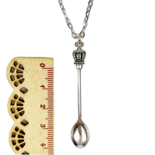 Load image into Gallery viewer, Silver Tea Spoon Pendant Chain / Necklace 24&quot;