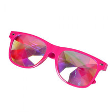 Load image into Gallery viewer, Neon Pink Frame Wayfarer Kaleidoscope Glasses 🔮 (X Range)