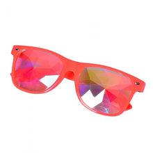 Load image into Gallery viewer, Neon Orange Frame Wayfarer Kaleidoscope Glasses