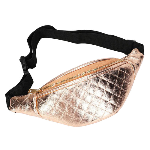 Women's Gold Quilted Waist Bag