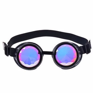 Black Steampunk Goggles with Kaleidoscope Lenses 🔮 (X Range)
