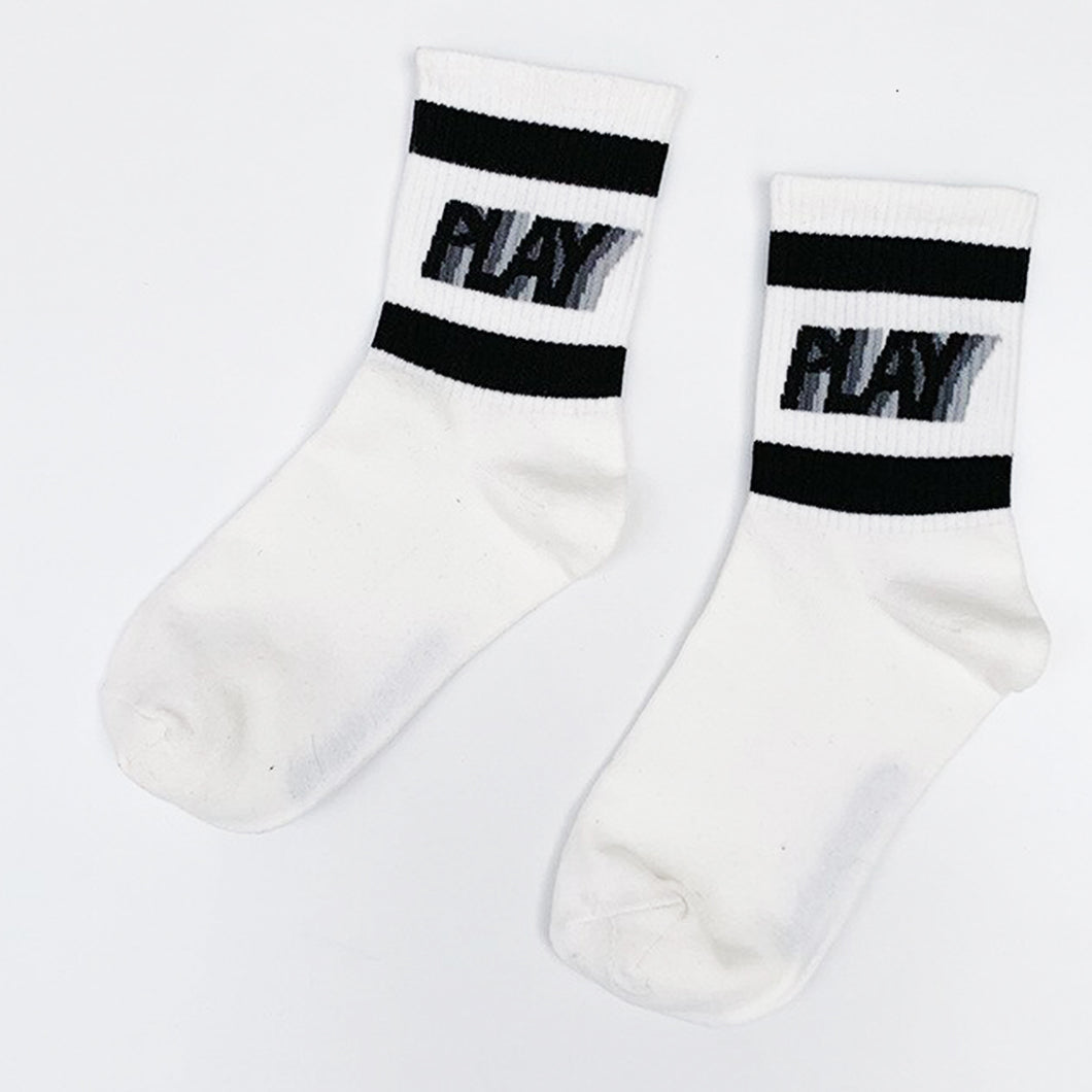 Time to Play Socks - White & Black