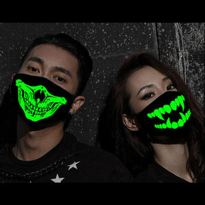 Black & Neon Green Skull & Teeth Snoods - Fat Mouth