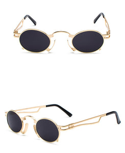 Majestic - Confident Steampunk Sunglasses - Gold Frame + Red Lenses