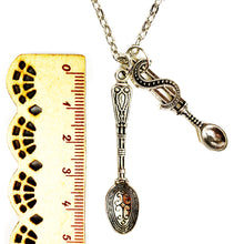 Load image into Gallery viewer, Stylish Engraved Salsa Spoon &amp; Dolla spoon 💰🥄 Chain Necklace - Silver