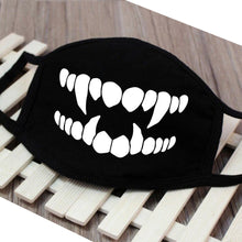 Load image into Gallery viewer, Black Grin-Face Mouth Coverings - Vampire Snarl