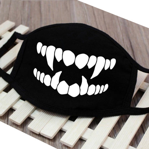 Black Grin-Face Mouth Coverings - Vampire Snarl