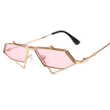 Load image into Gallery viewer, King of Diamonds 👑 – Flip Up Sunglasses – Gold &amp; Pink