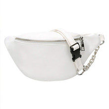 Load image into Gallery viewer, Leather Look Waist Bag ft. Silver Chain &amp; Zipper - All Colours (2)