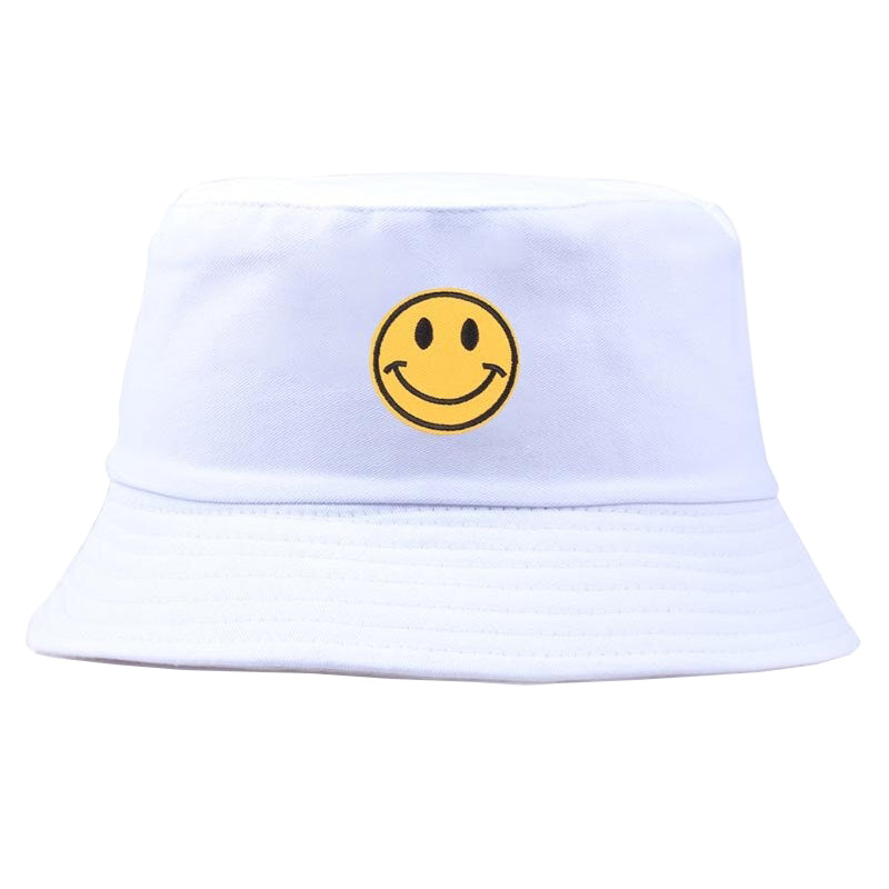 Smiley Face Bucket Hat - White