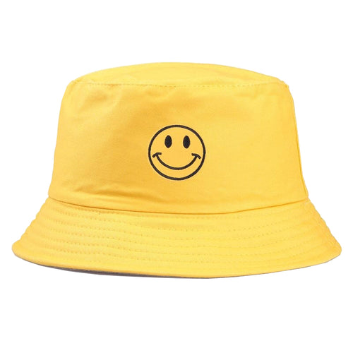 Smiley Face Bucket Hat - Yellow